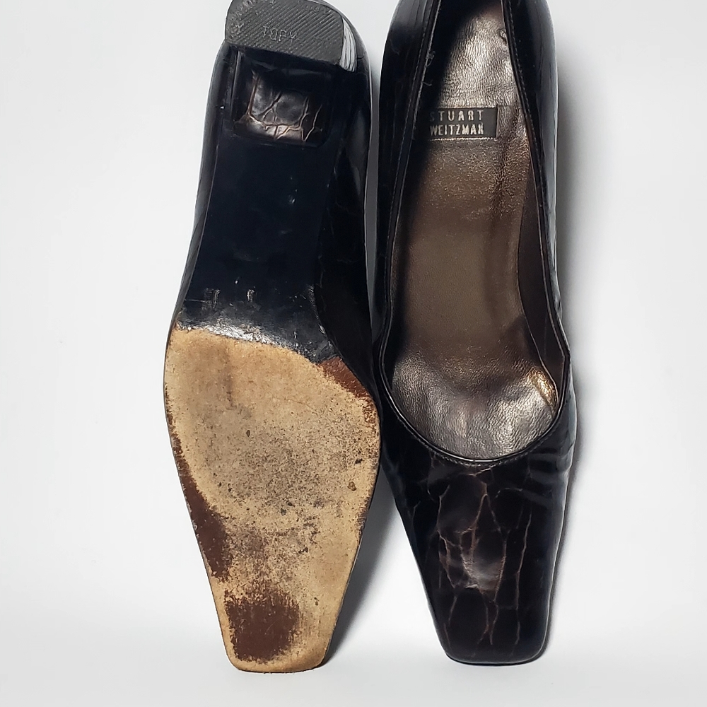 Stuart Weitzman Size 6 Crocodile Embossed Patent … - image 5
